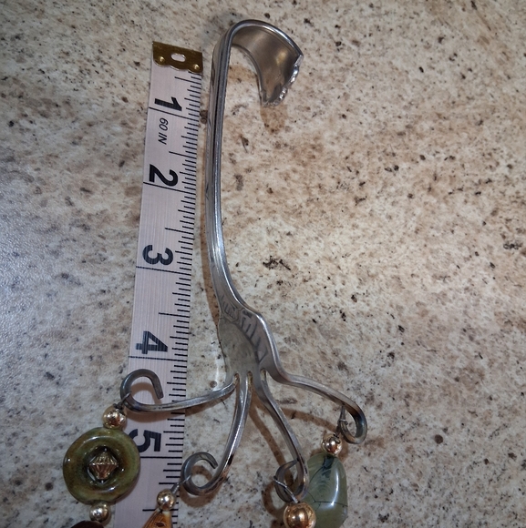 Green/Brown/Gold Handmade Upcycled Recycled Silverware Windchime - Picture 8 of 8